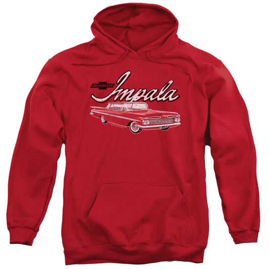 Chevrolet Classic Impala Mens Hoodie Red