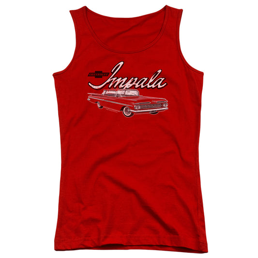 Chevrolet Classic Impala Womens Tank Top Shirt Red