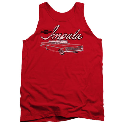 Chevrolet Classic Impala Mens Tank Top Shirt Red