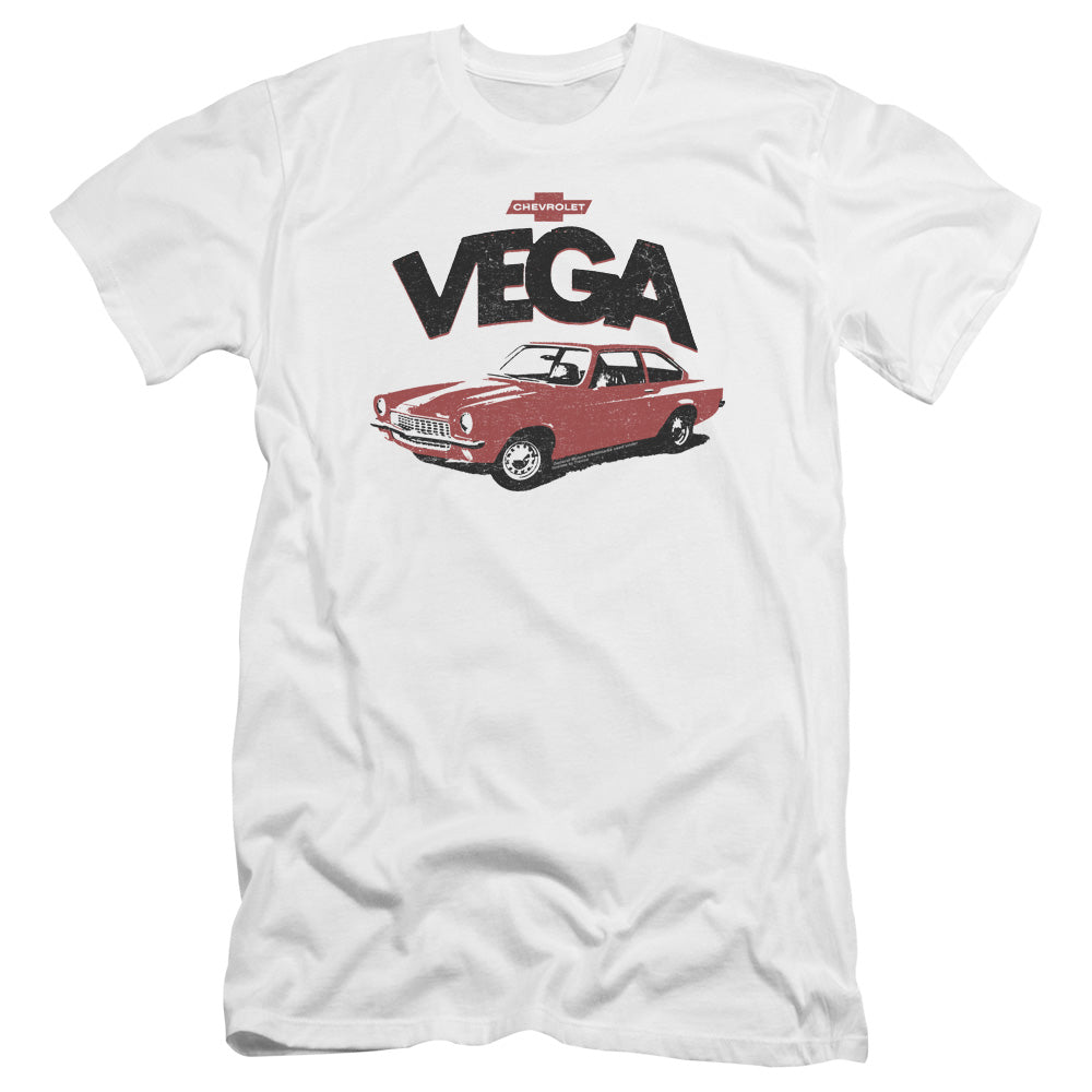 Chevrolet Rough Vega Premium Bella Canvas Slim Fit Mens T Shirt White