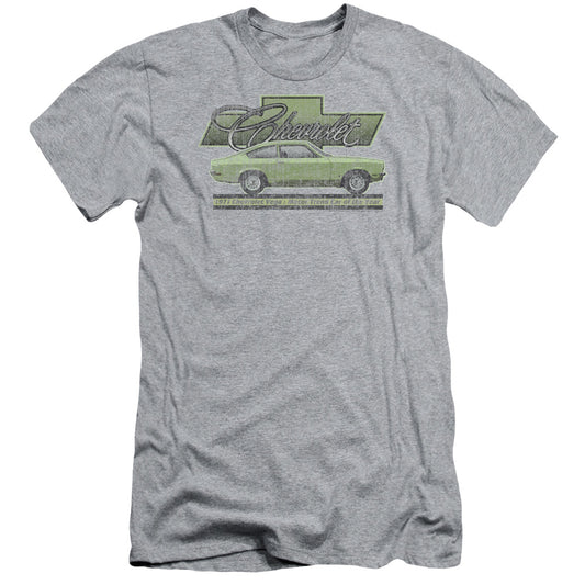 Chevrolet Vega Car of the Year 71 Slim Fit Mens T Shirt Athletic Heather