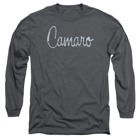 Chevrolet Classic Camaro Metal Mens Long Sleeve Shirt Charcoal