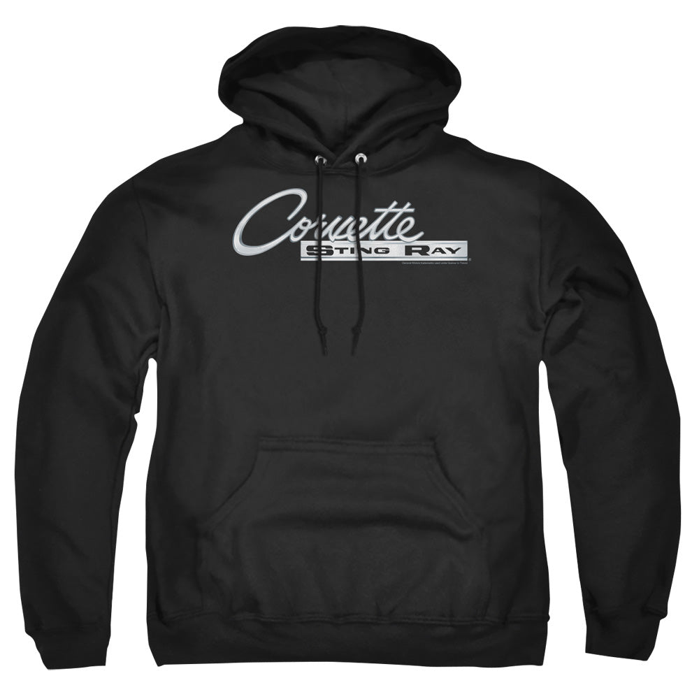 Chevrolet Chrome Stingray Logo Mens Hoodie Black