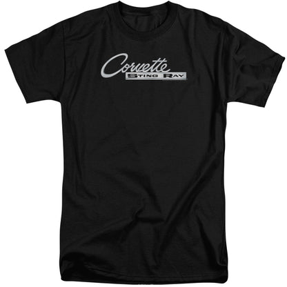Chevrolet Chrome Stingray Logo Mens Tall T Shirt Black Officially Licensed