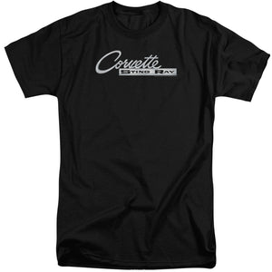 Chevrolet Chrome Stingray Logo Mens Tall T Shirt Black