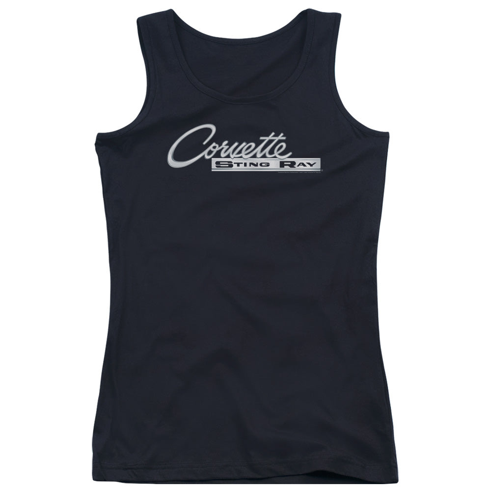 Chevrolet Chrome Stingray Logo Womens Tank Top Shirt Black