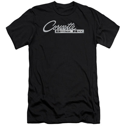 Chevrolet Chrome Stingray Logo Premium Bella Canvas Slim Fit Mens T Shirt Black