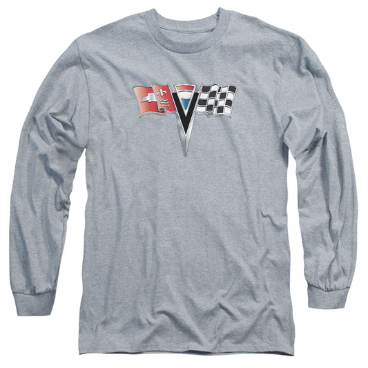 Chevrolet 2Nd Gen Vette Nose Emblem Mens Long Sleeve Shirt Athletic Heather