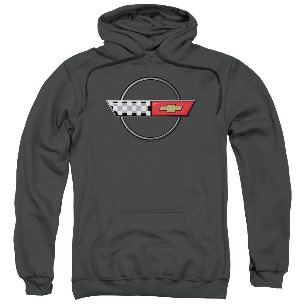 Chevrolet 4Th Gen Vette Logo Mens Hoodie Charcoal Officially Licensed