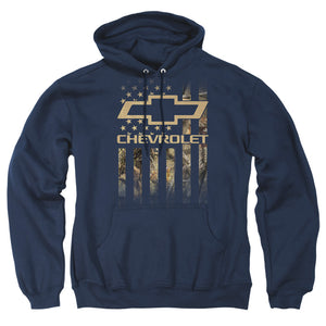 Chevrolet Camo Flag Mens Hoodie Navy