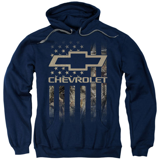 Chevrolet Camo Flag Mens Hoodie Navy