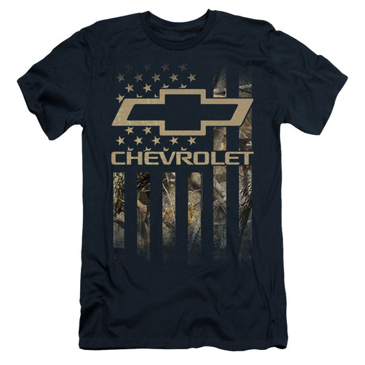 Chevrolet Camo Flag Slim Fit Mens T Shirt Navy