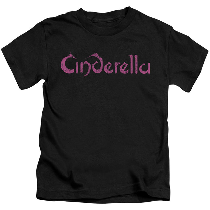 Cinderella Logo Rough Juvenile Kids Youth T Shirt Black