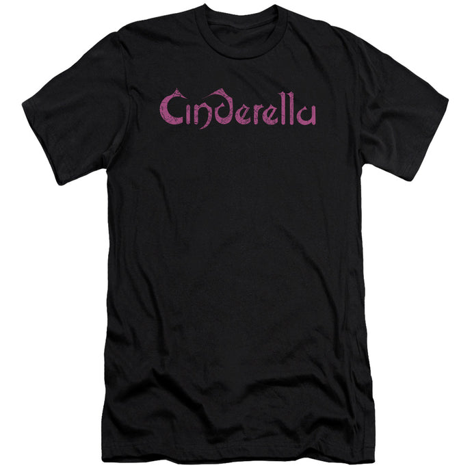 Cinderella Logo Rough Premium Bella Canvas Slim Fit Mens T Shirt Black