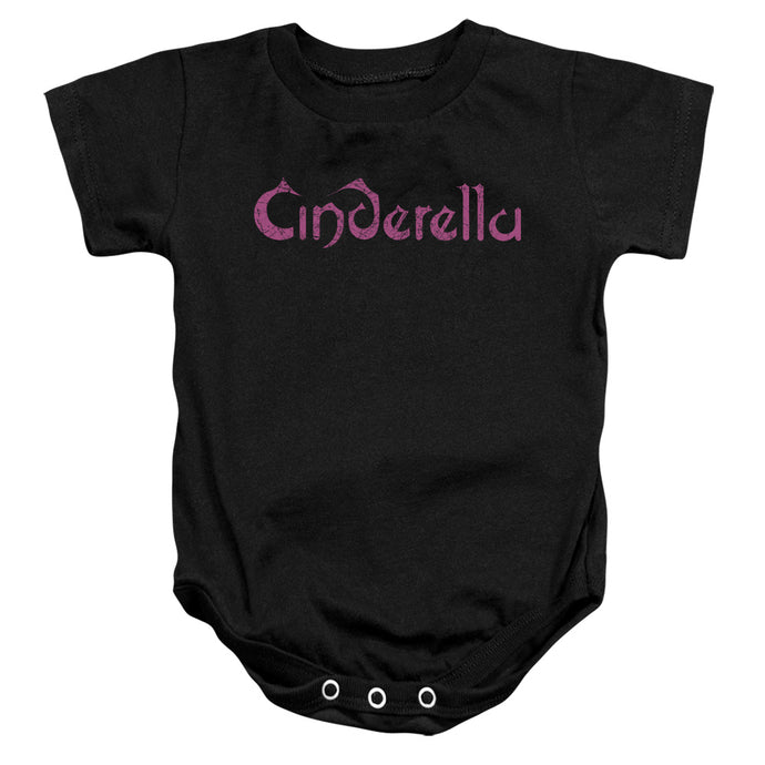 Cinderella Logo Rough Infant Baby Snapsuit Black