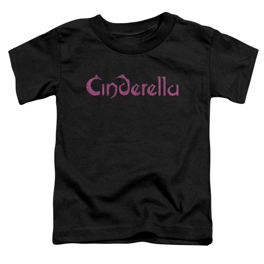 Cinderella Logo Rough Toddler Kids Youth T Shirt Black