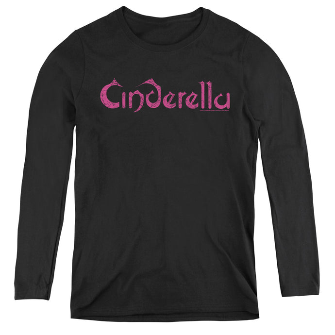 Cinderella Logo Rough Womens Long Sleeve Shirt Black