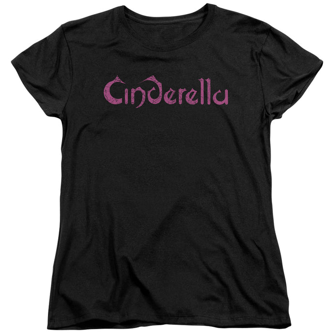 Cinderella Logo Rough Womens T Shirt Black