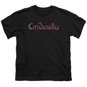 Cinderella Logo Rough Kids Youth T Shirt Black