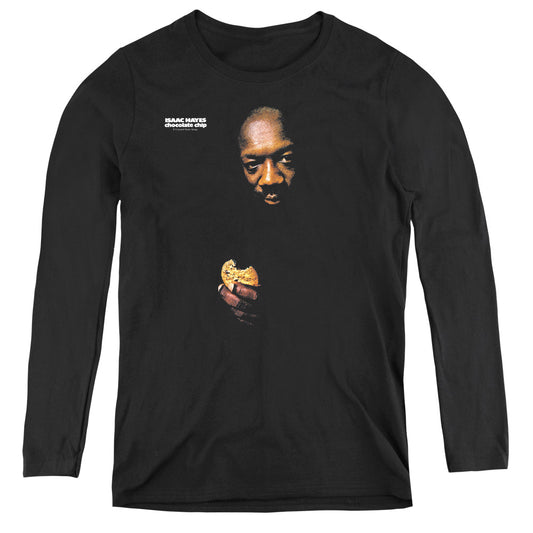 Isaac Hayes Chocolate Chip Womens Long Sleeve Shirt Black