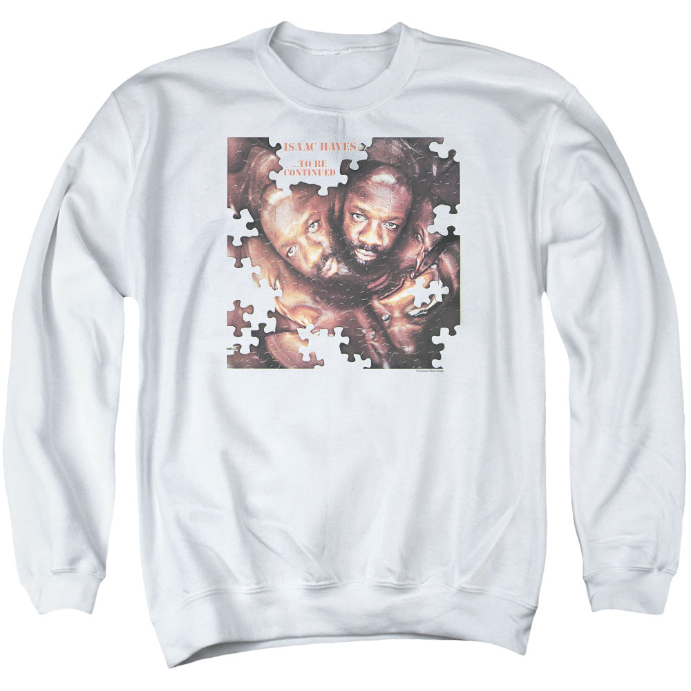 Isaac Hayes To Be Continued Mens Crewneck Sweatshirt White