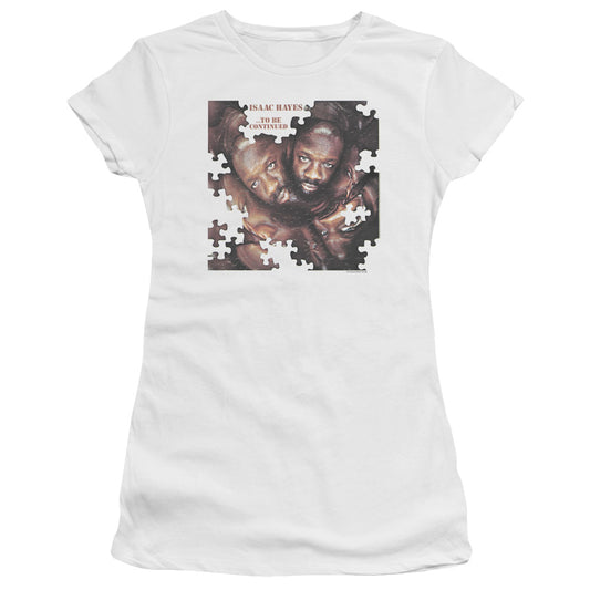 Isaac Hayes To Be Continued Junior Sheer Cap Sleeve Premium Bella Canvas Womens T Shirt White