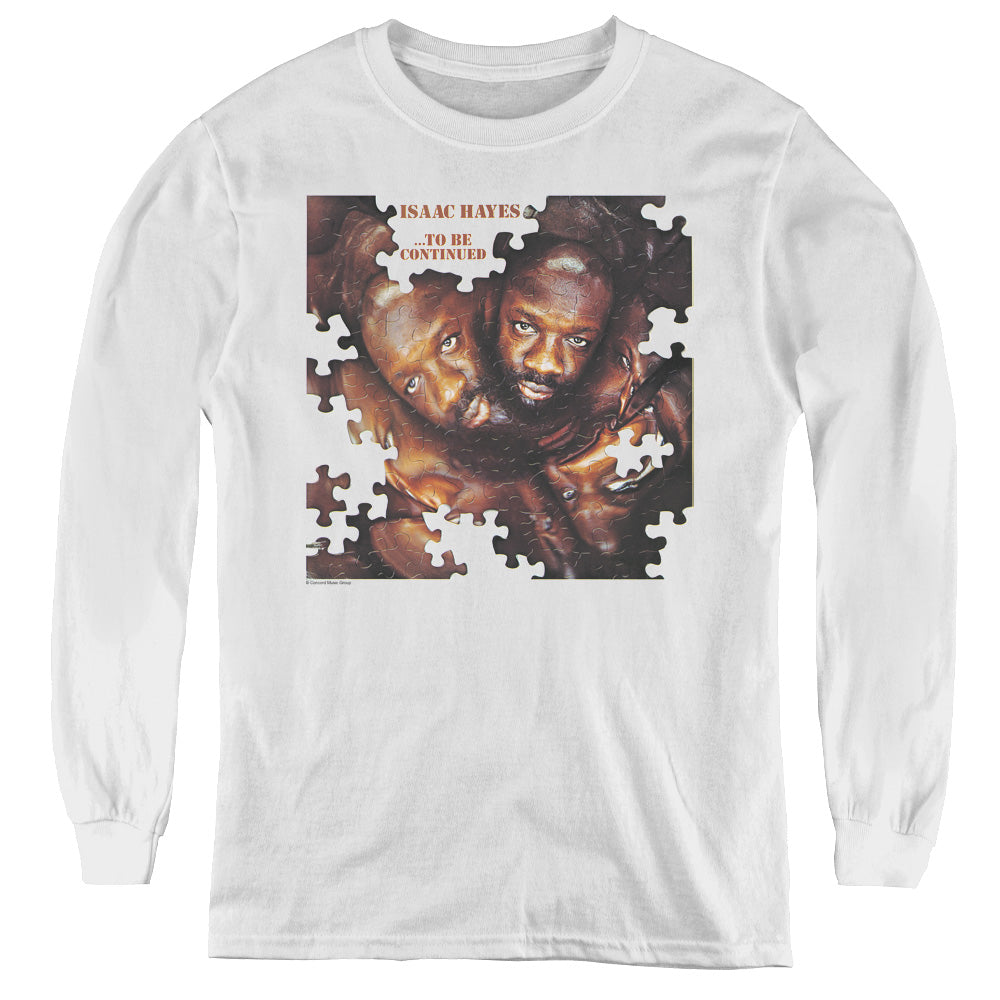 Isaac Hayes To Be Continued Long Sleeve Kids Youth T Shirt White