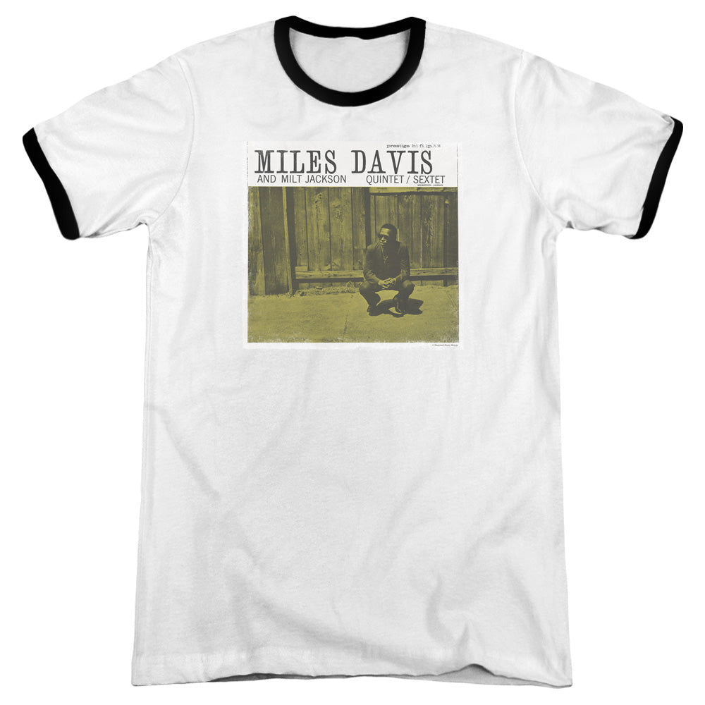 Miles Davis Miles and Milt Heather Ringer Mens T Shirt White