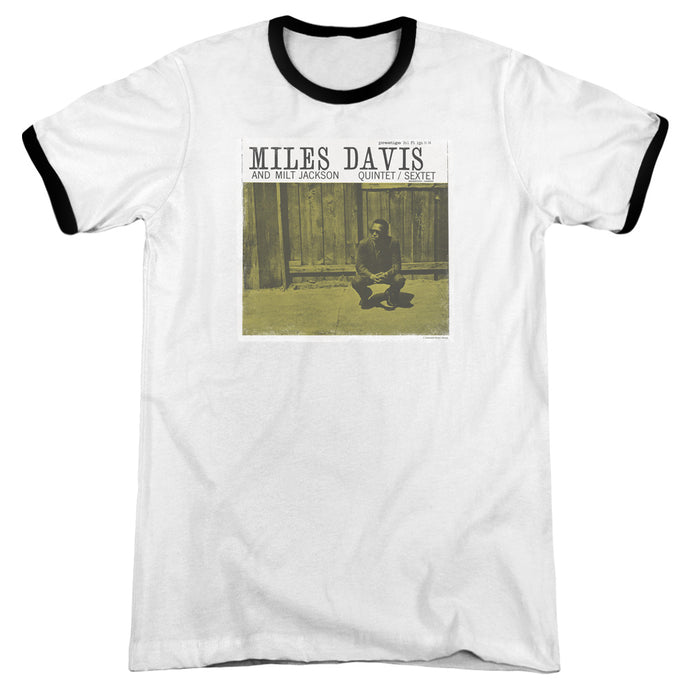 Miles Davis Miles and Milt Heather Ringer Mens T Shirt White