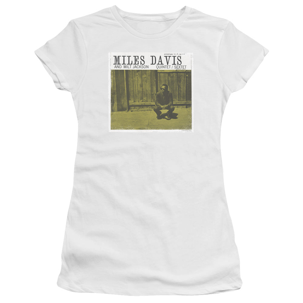 Miles Davis Miles and Milt Junior Sheer Cap Sleeve Premium Bella Canvas Womens T Shirt White