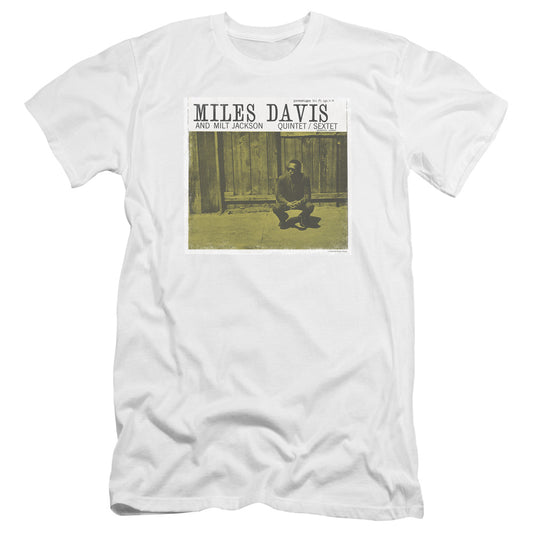 Miles Davis Miles and Milt Premium Bella Canvas Slim Fit Mens T Shirt White