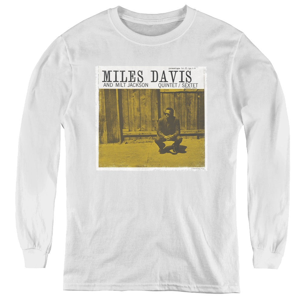 Miles Davis Miles and Milt Long Sleeve Kids Youth T Shirt White