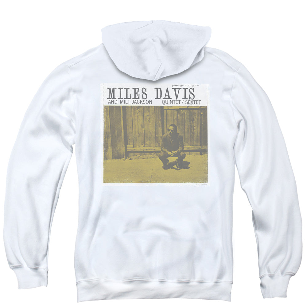 Miles Davis Miles and Milt Back Print Zipper Mens Hoodie White