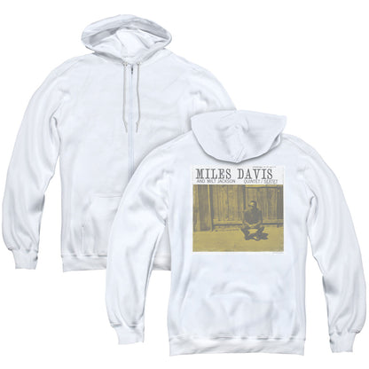 Miles Davis Miles and Milt Back Print Zipper Mens Hoodie White