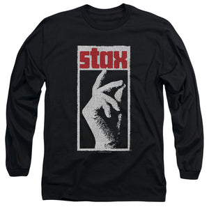Stax Records Stax Distressed Mens Long Sleeve Shirt Black