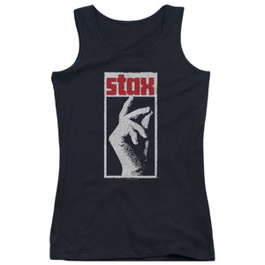 Stax Records Stax Distressed Womens Tank Top Shirt Black