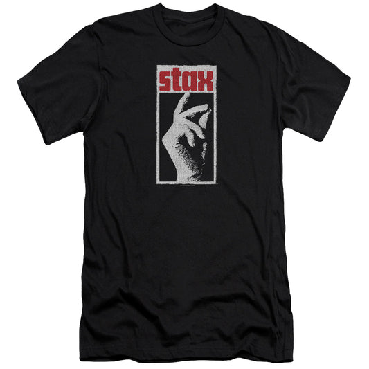 Stax Records Stax Distressed Premium Bella Canvas Slim Fit Mens T Shirt Black