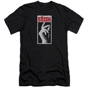 Stax Records Stax Distressed Premium Bella Canvas Slim Fit Mens T Shirt Black