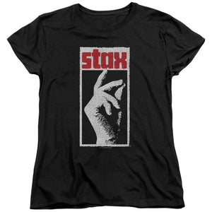 Stax Records Stax Distressed Womens T Shirt Black
