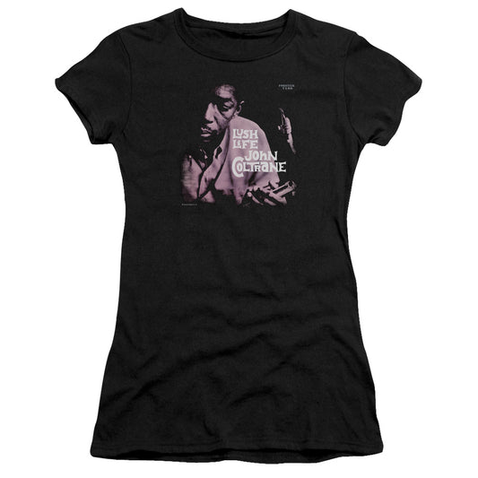 John Coltrane Lush Life Junior Sheer Cap Sleeve Premium Bella Canvas Womens T Shirt Black