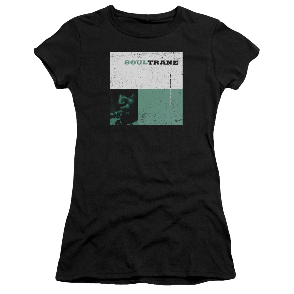 John Coltrane Soultrane Junior Sheer Cap Sleeve Premium Bella Canvas Womens T Shirt Black