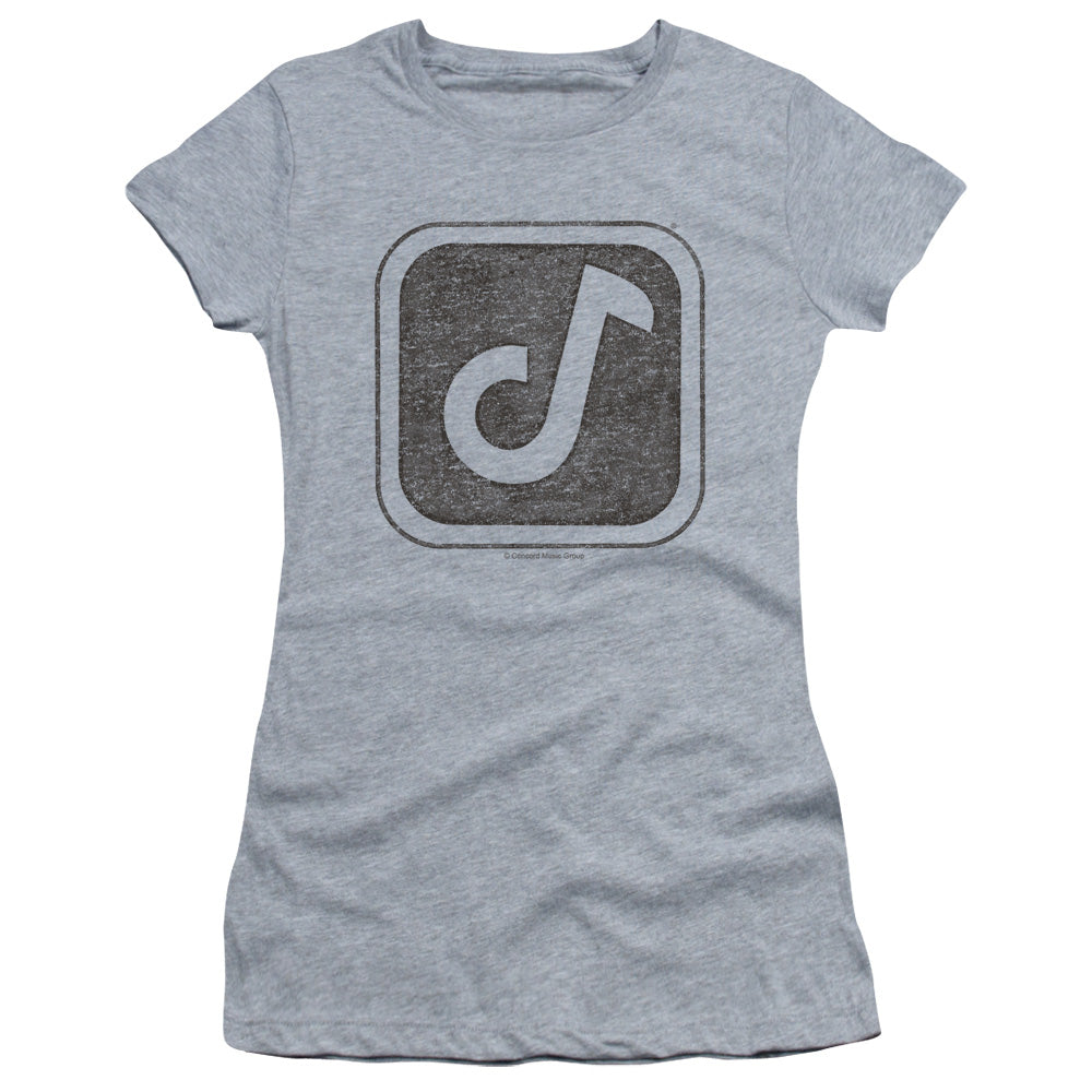 Concord Music Concord Symbol Junior Sheer Cap Sleeve Womens T Shirt Athletic Heather