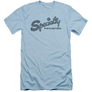 Specialty Records Slim Fit Mens T Shirt Light Blue