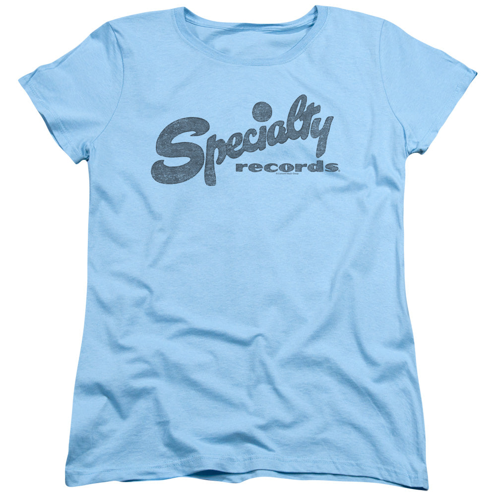 Specialty Records Womens T Shirt Light Blue