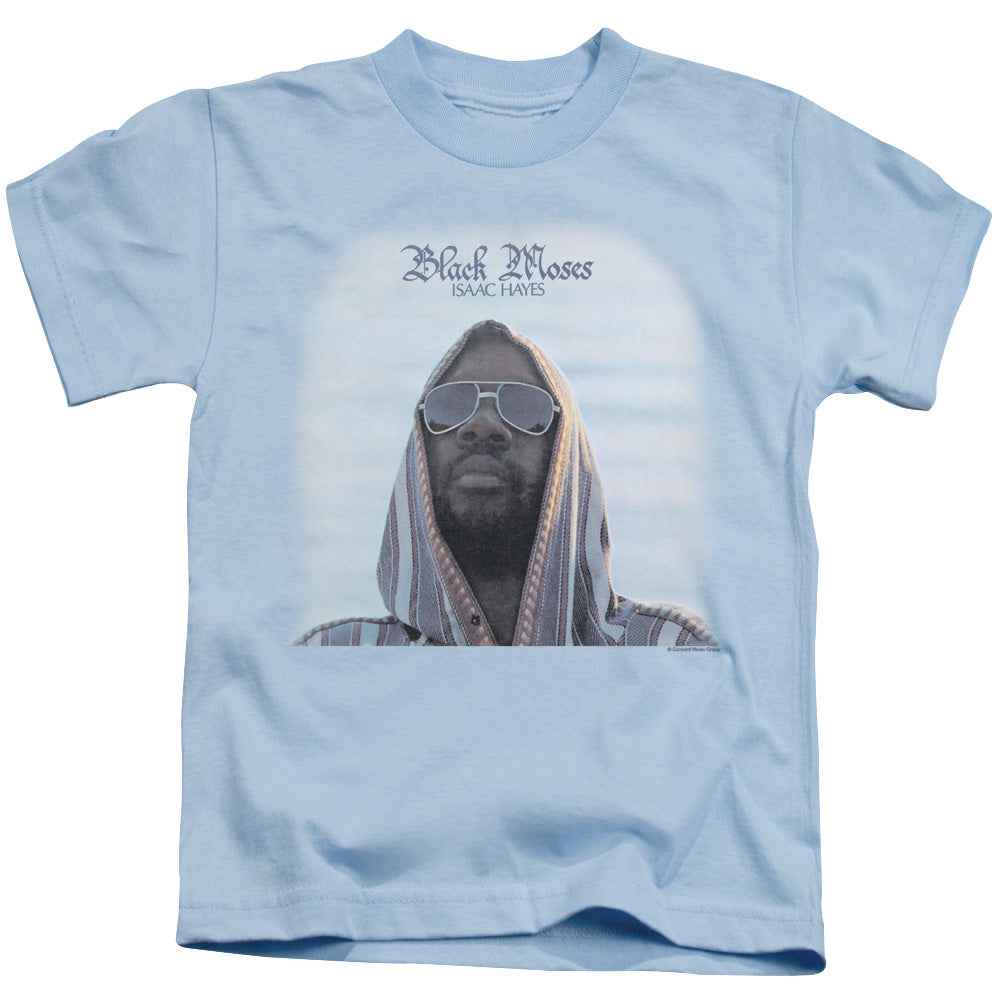 Isaac Hayes Black Moses Juvenile Kids Youth T Shirt Light Blue