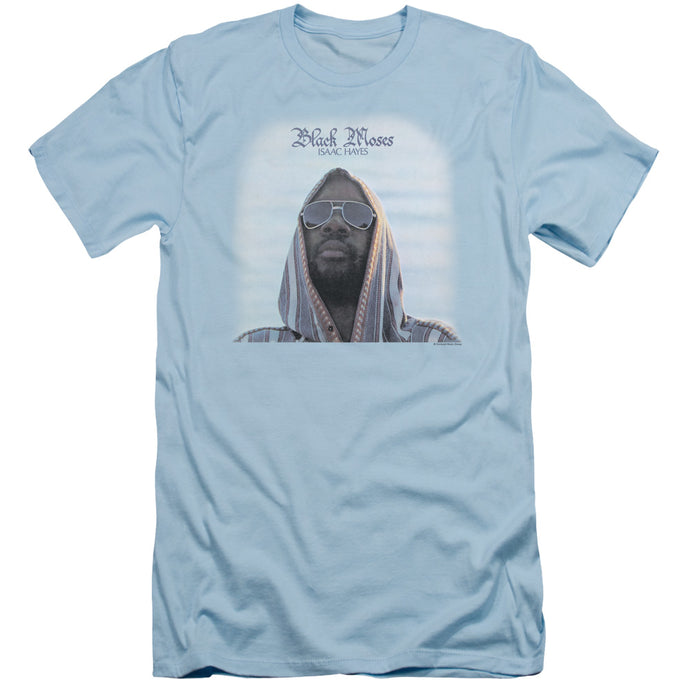 Isaac Hayes Black Moses Slim Fit Mens T Shirt Light Blue