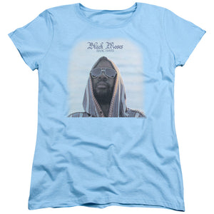 Isaac Hayes Black Moses Womens T Shirt Light Blue