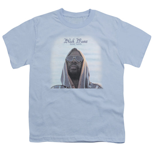 Isaac Hayes Black Moses Kids Youth T Shirt Light Blue