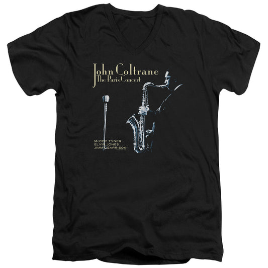 John Coltrane Paris Coltrane Mens Slim Fit V-Neck T Shirt Black