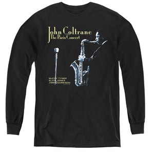 John Coltrane Paris Coltrane Long Sleeve Kids Youth T Shirt Black